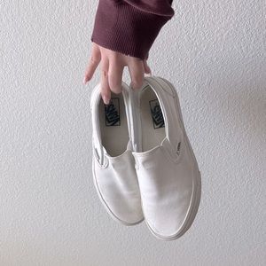 White Slip-On Vans